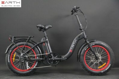 Eart Fat Tire Folding Ebike Black Without Basket 1 600x600