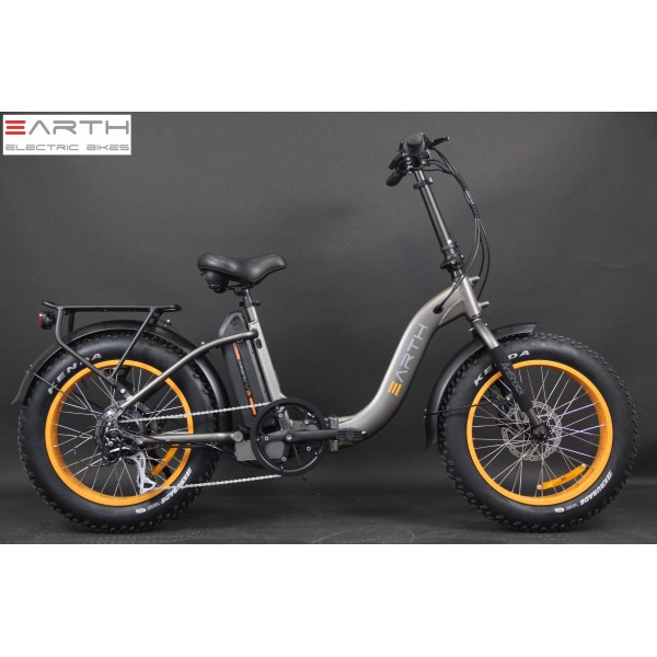 Earth 20inch Fat Tire Folding Ebike Charcoal Without Basket 600x600