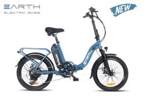 Earth Tx22 Folding Electric Bike Blue No Basket