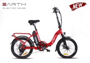 Earth Tx22 Folding Electric Bike Red