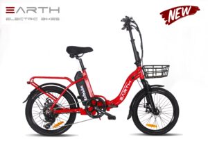 Earth Tx22 Folding Electric Bike Red Basket