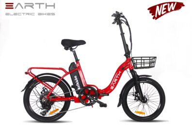 Earth Tx22 Folding Electric Bike Red Basket